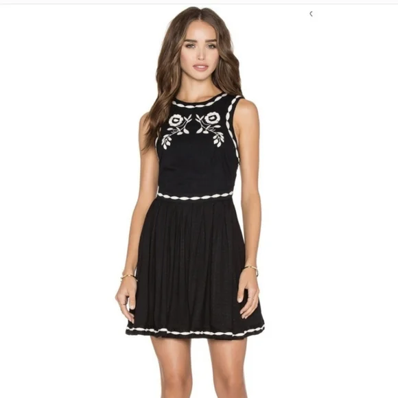 Free People Birds Of A Feather Embroidered Mini Dress / 4 - Picture 2 of 7